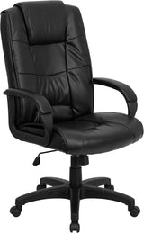 Jessica High Back Black Fabric Executive Swivel Office Chair with Arms