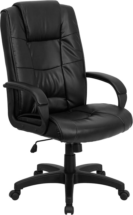 Jessica High Back Black Fabric Executive Swivel Office Chair with Arms