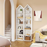 73" Tall Narrow Bookshelf, Modern Open 5 Tier Bookcase, Wooden Shelf Stand for Small