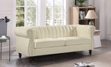Chesterfield-Inspired 77" Faux Leather Sofa with Elegant Design