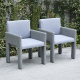 Patio Dining Chair Set of 6, Wicker Patio Dining Chairs with Armrest