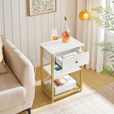 Nightstand with Charging Station and Side Table Bundle