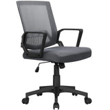 Ergonomic Adjustable Office Desk Chair with 360° Rolling Casters, Mid Back Computer