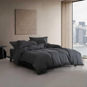 Comforter Set, Luxuriously Soft Home Decor, Modern Cotton Melange Jersey Bedding (Gunmetal Grey Heather, King)
