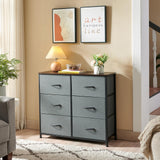 Dresser for Bedroom with 6 Drawers, 3-Tier Wide Storage Chest of Drawers with Removable