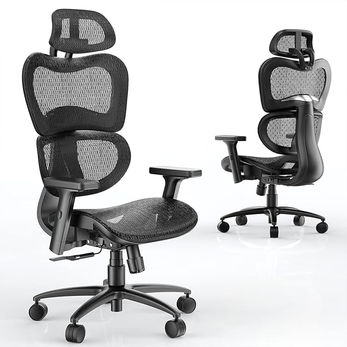 Mesh Ergonomic Office Chair Lumbar Support, High Back Mesh Computer Chair with Adjustable