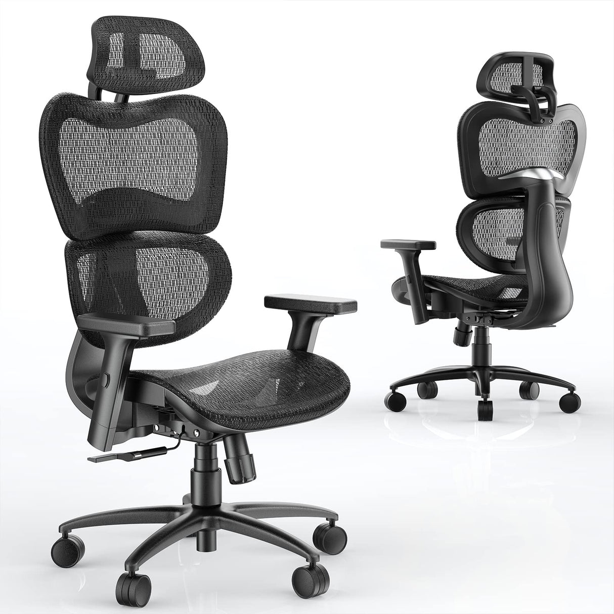 Mesh Ergonomic Office Chair Lumbar Support, High Back Mesh Computer Chair with Adjustable