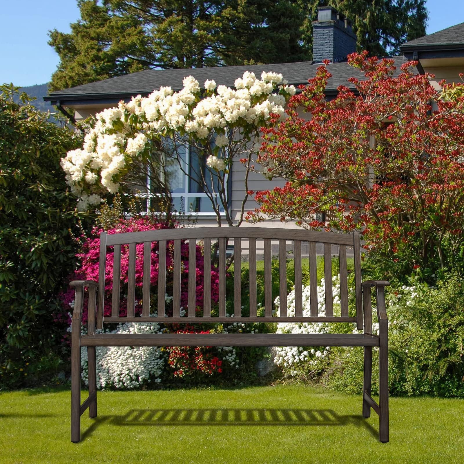 52" Farmhouse Outdoor Bench, Garden Benches