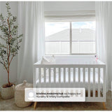 4-in-1 Convertible Baby Crib, Bianca White with Natural Legs