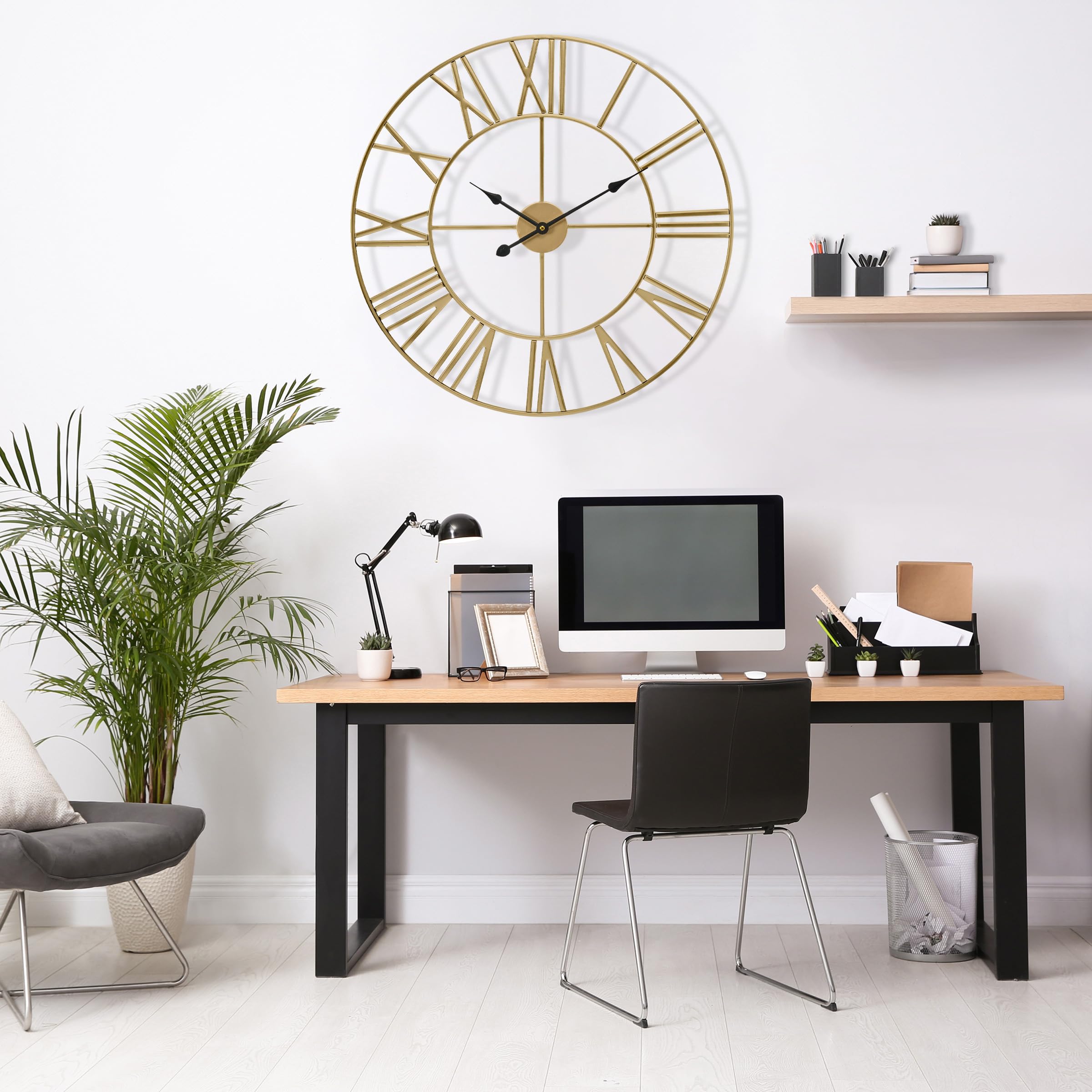 Large Wall Clock for Living Room Decor, (60CM) 24 Inch Wall Clock Decorative,