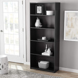 ` 71" 5-Shelf Standard Bookcase (Black)