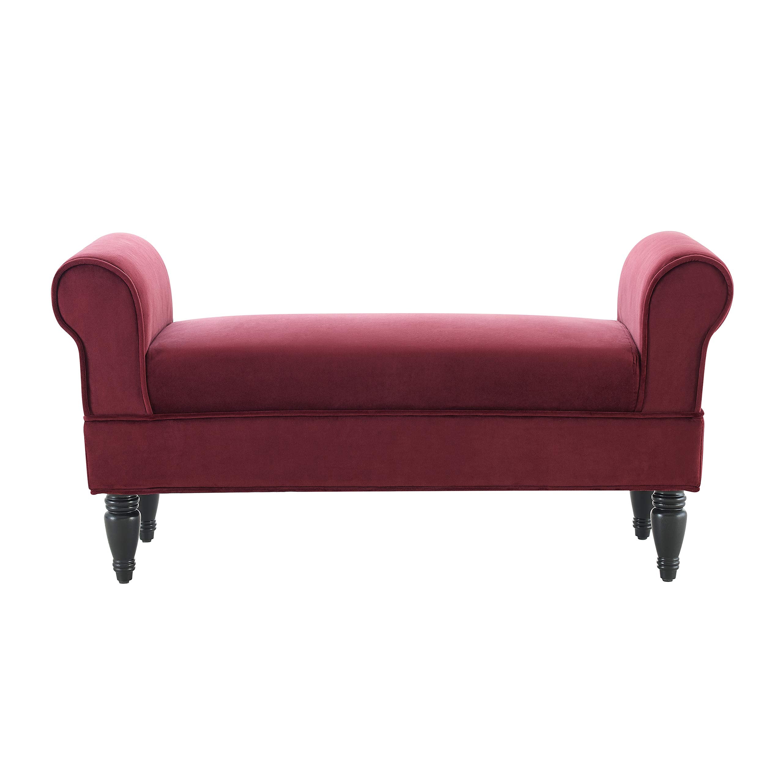 Lillian Bench, Berry Red/Dark Mahogany