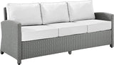 Bradenton Wicker Outdoor Sofa, 3-Person Patio Couch for Porch, Deck