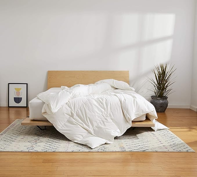 All Season Luxury Down Alternative Comforter, Vegan and Hypoallergenic – 100% Cotton Sateen Shell