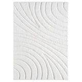 Lantanas Cream 8x10 Modern Shag Geometric Area Rug