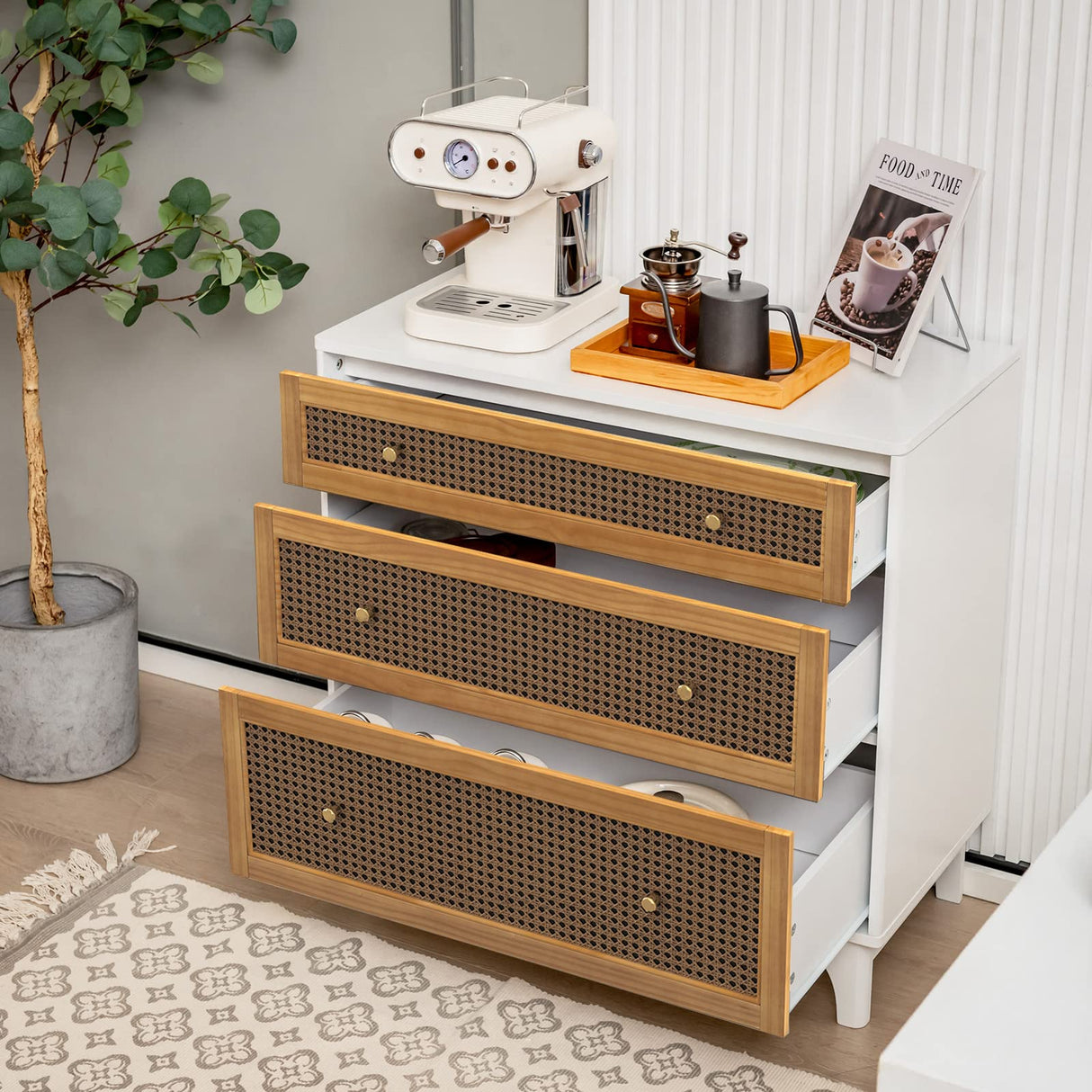 3-Drawer Dresser Chest for Bedroom - Storage Chest of Drawers with Anti-toppling