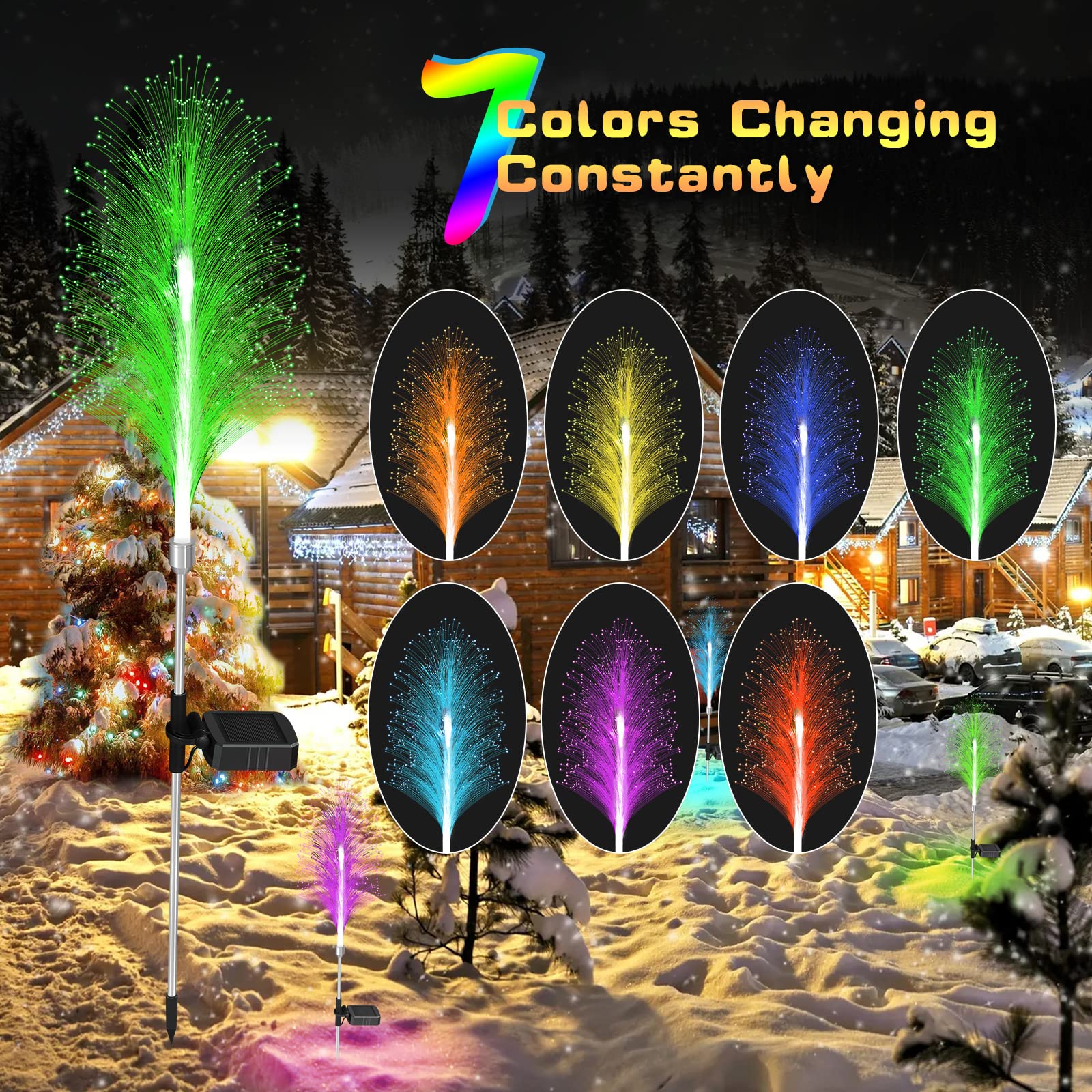 Solar Garden Lights Waterproof Yard Decorative 3 PCS, Solar Flower Lights