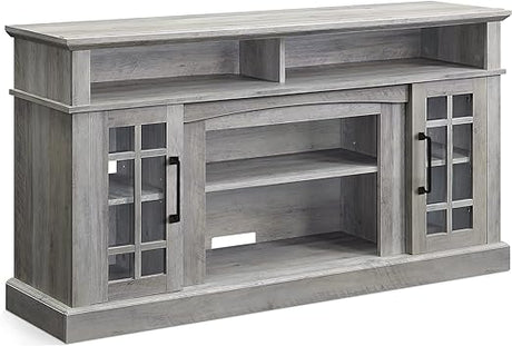 Traditional 58" Rustic TV Stand with 23" Electric Fireplace Heater