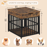 Dog Crate Furniture for Small Dogs with Charging Station
