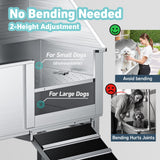 Professional 56" Dog Washing Station - Stainless Steel Grooming Tub with Ramp