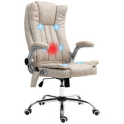 High Back Vibration Massage Office Chair with Heat - Cream White