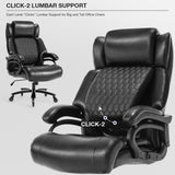 500lbs Big and Tall Office Chair Click2 Lumbar Support Ergonomic Executive Office Chair