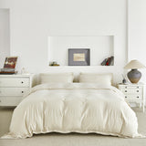 Jacquard Plaid Duvet Cover Queen 100% Cotton Cream Jacquard Duvet Cover 3 Pcs Set