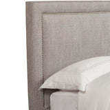 Traditional Fabric King Bed in Cork Taupe/Brown