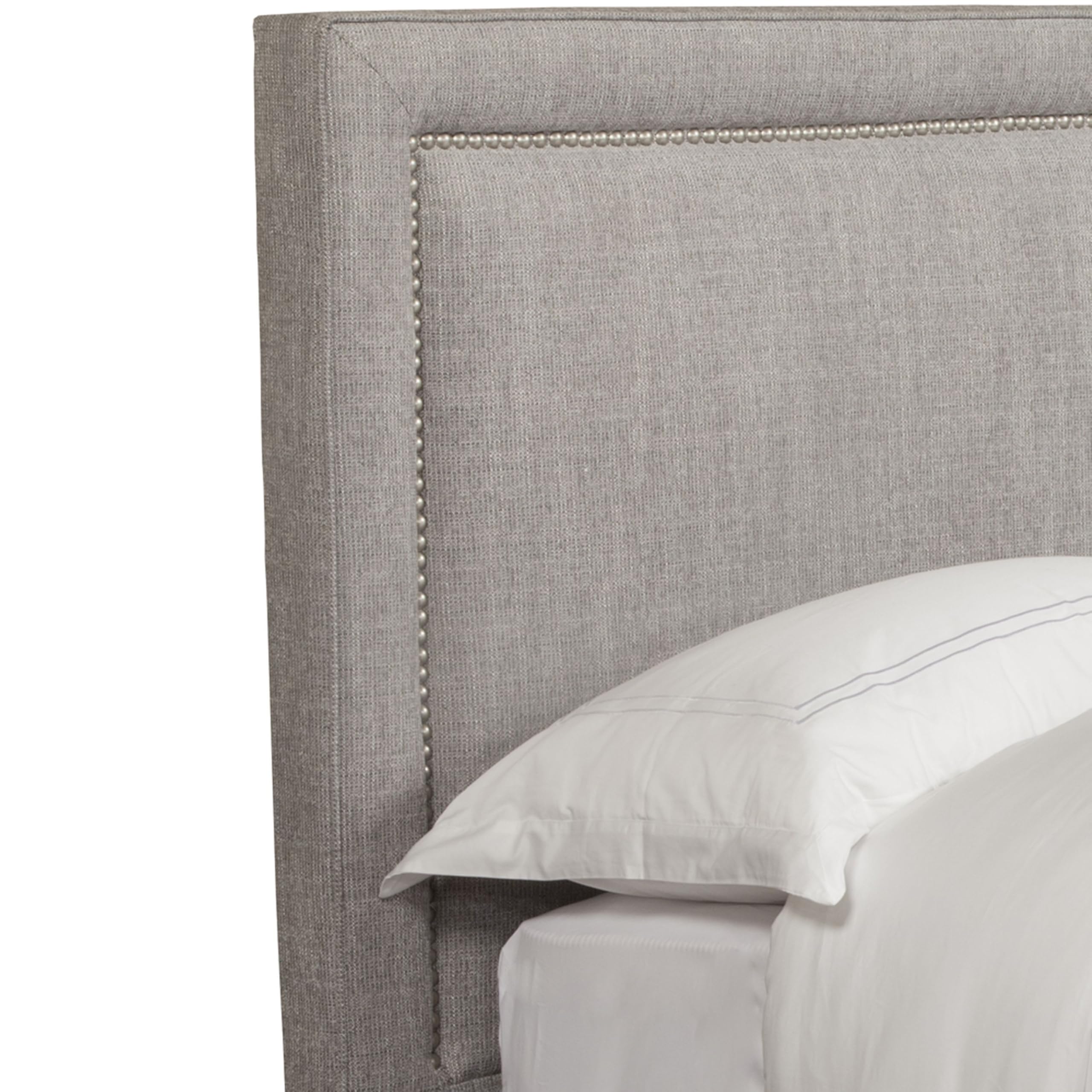 Traditional Fabric King Bed in Cork Taupe/Brown