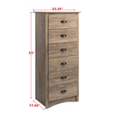 Salt Spring Rustic 6-Drawer Tall Dresser for Bedroom, Farmhouse Dresser Chest