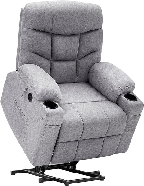 Power Lift Recliner Chair with Massage and Heat for Elderly, Microfiber