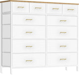 Large Dresser for Bedroom with 12 Deep Drawers, Tall Fabric Drawer Dresser, Chest of