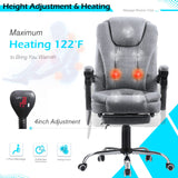 Heated Executive Office Chair with Massage&Footrest，Adjustable Height Home Office