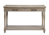 Ariolo Rectangular 2-Drawer Wooden Sofa Table in Weathered Oak Wood