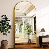 Arch Floor & Full Length Mirrors - 68" x 24" Body Length Mirror Big Mirror for Bedroom Standing/Hanging/Leaning Wall-Mounted Gold