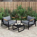 Metal Patio Furniture Set, 4 Pieces Modern Outdoor Conversation Set, Patio Set