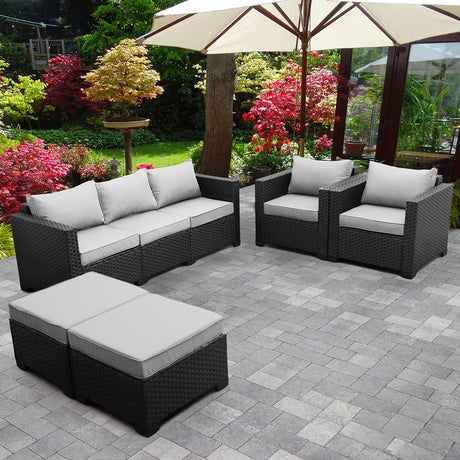 Outdoor Wicker Furniture Couch Set  Patio Furniture Sectional Sofa