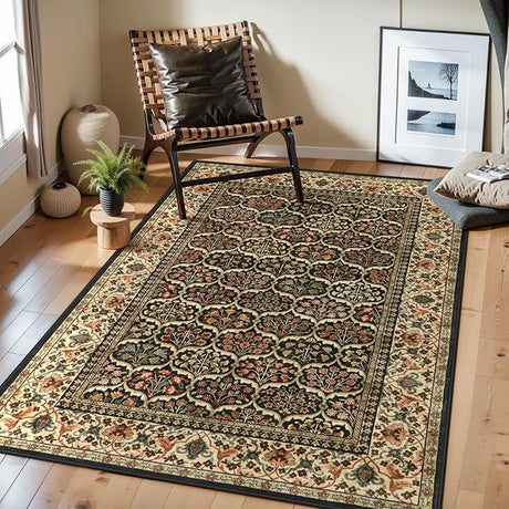 Large Rugs for Living Room - Oriental Machine Washable 6x9 Area Rugs Non-Slip Ultra