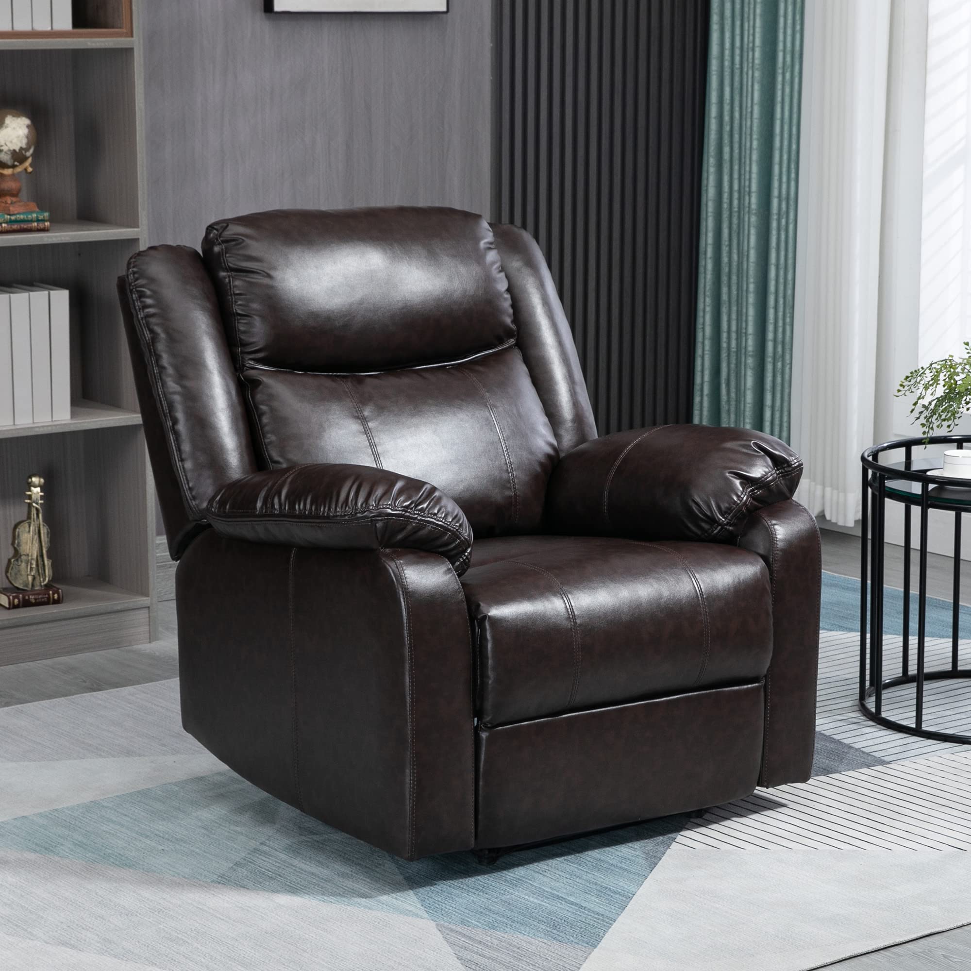LoungePro Manual Recliner Chair – PU Leather with Footrest