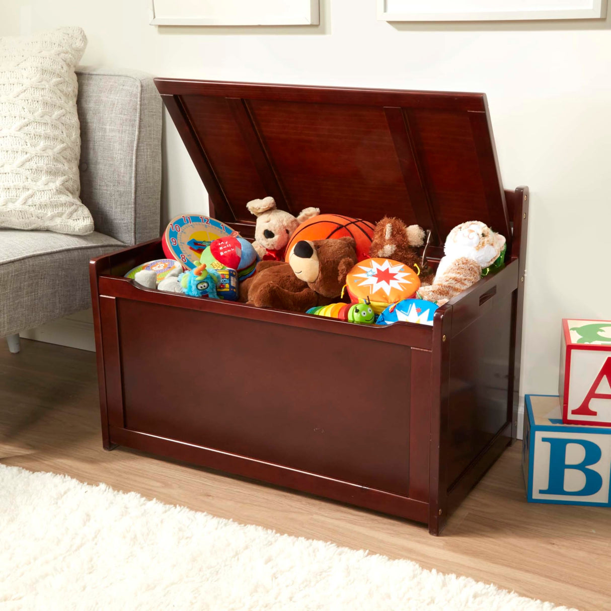 Wooden Toy Chest - Espresso