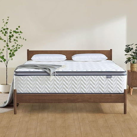 Queen Size Mattress, 12 Inch Hybrid Mattress with Memory Foam