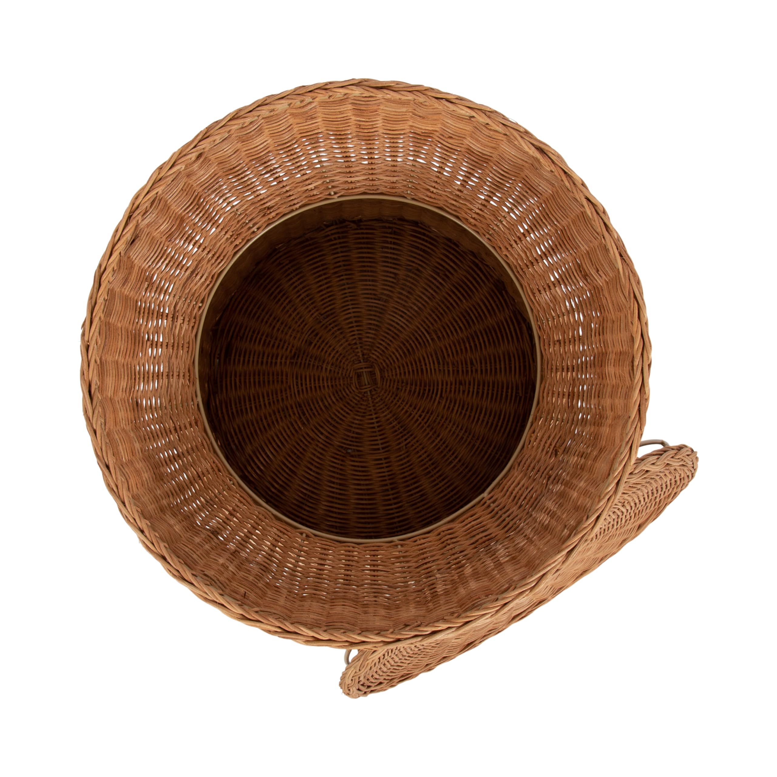 Thatch Modern Woven Rattan Round Storage Side Table, 17 x 17 x 21, Natural Rattan