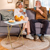 Folding TV Tray Table, Rectangular TV Trays Dinner Snack Table for Eating on Couch