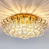 4-Lights Crystal Chandelier Modern Semi Flush Mount Ceiling Light Fixture Ceiling