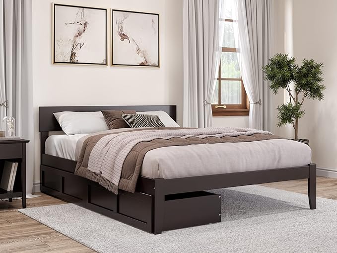 with Underbed Drawers, White