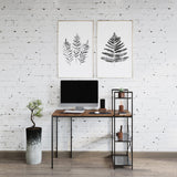 All-in-One Computer Desk with Shelves – Modern Industrial Style, Wood and Steel for Home Office, Bedroom, or Craft Table