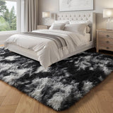 Black White Grey Rugs for Living Room 5x8, Shag Fuzzy Fluffy Rugs for Kids Room,