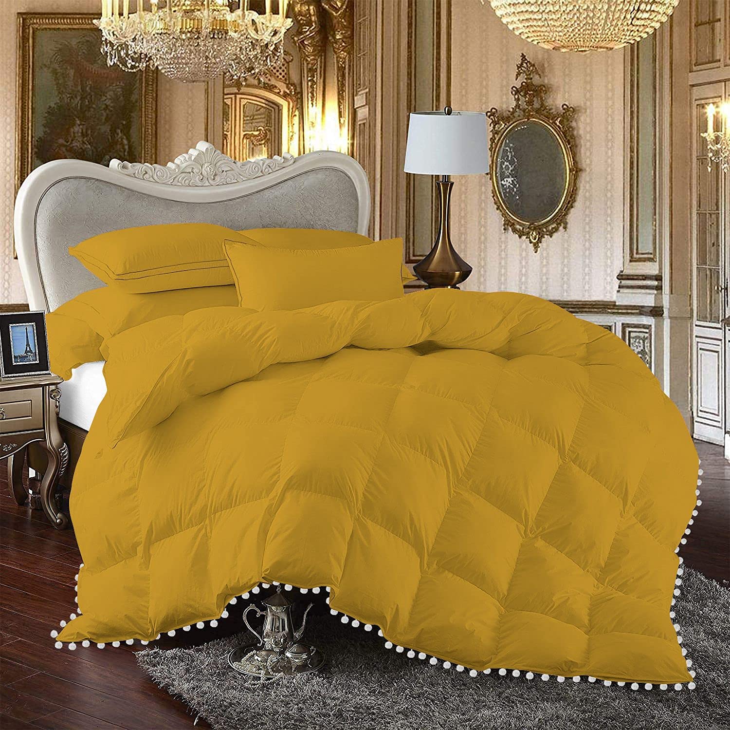 1 Piece Beautiful Looking Pom Pom Box Design Comforter 800 Thread Count 100%