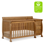 Kalani 4-in-1 Convertible Crib and Changer Combo in Chestnut