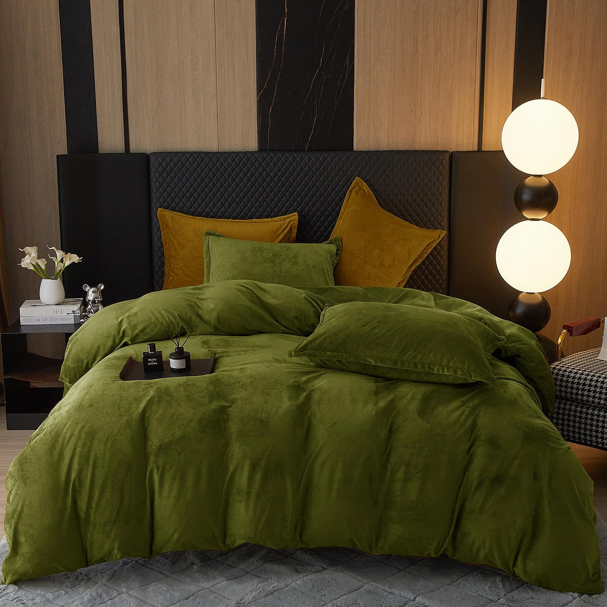 Super Soft Velvet Duvet Cover King Size, 3pcs Luxurious Breathable Velour Fluffy Comforter